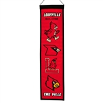 Louisville Cardinals Vertical Wool Heritage Banner - Red/Black